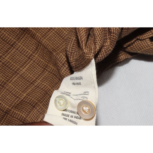 Buck Mason Men's Short Sleeve Linen Blend Camp Loop Collar Shirt Size Large - Picture 7 of 7